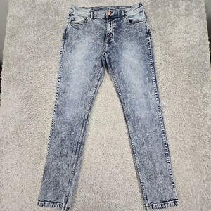 Mugsy Jeans Mens Bel Air Tapered Denim Size 34x34 (fits 32x33) Stretch Acid Wash